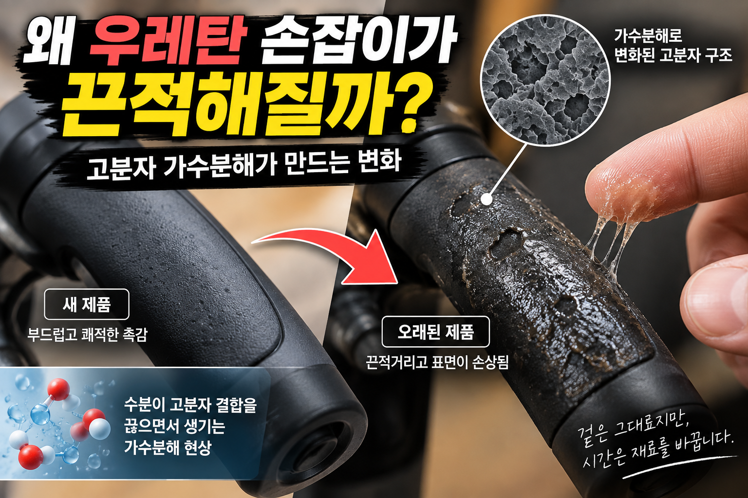 우레탄 손잡이가 끈적해지는 이유